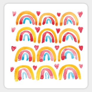 Rainbowse and hearts Sticker